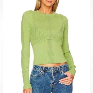 Revolve x lovers and friends Izario Layered Sweater in Green